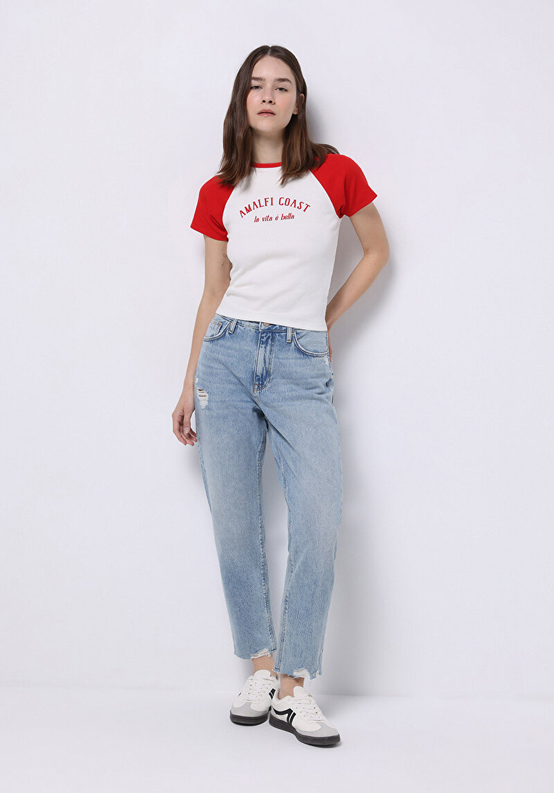 Afișați detalii pentru Pantaloni De Dama Albastru Boyfriend Fit 893 Julia Cl1074907