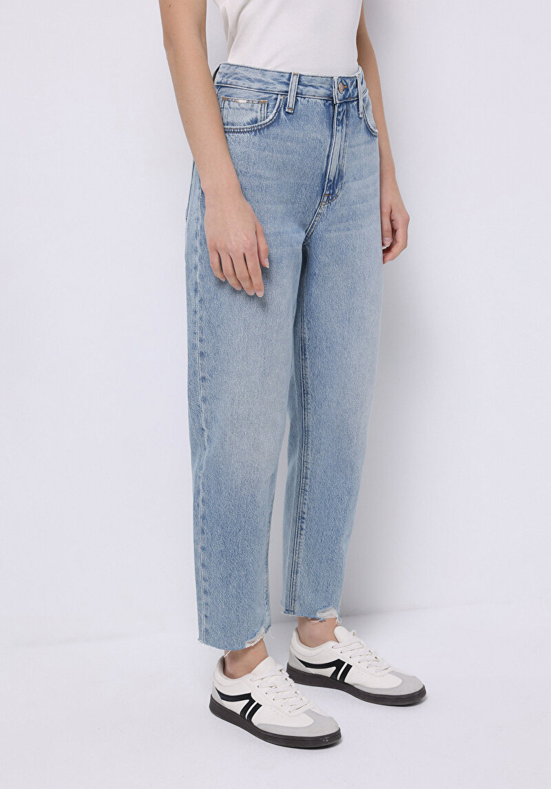 Imagine a Pantaloni De Dama Albastru Boyfriend Fit 893 Julia Cl1074907