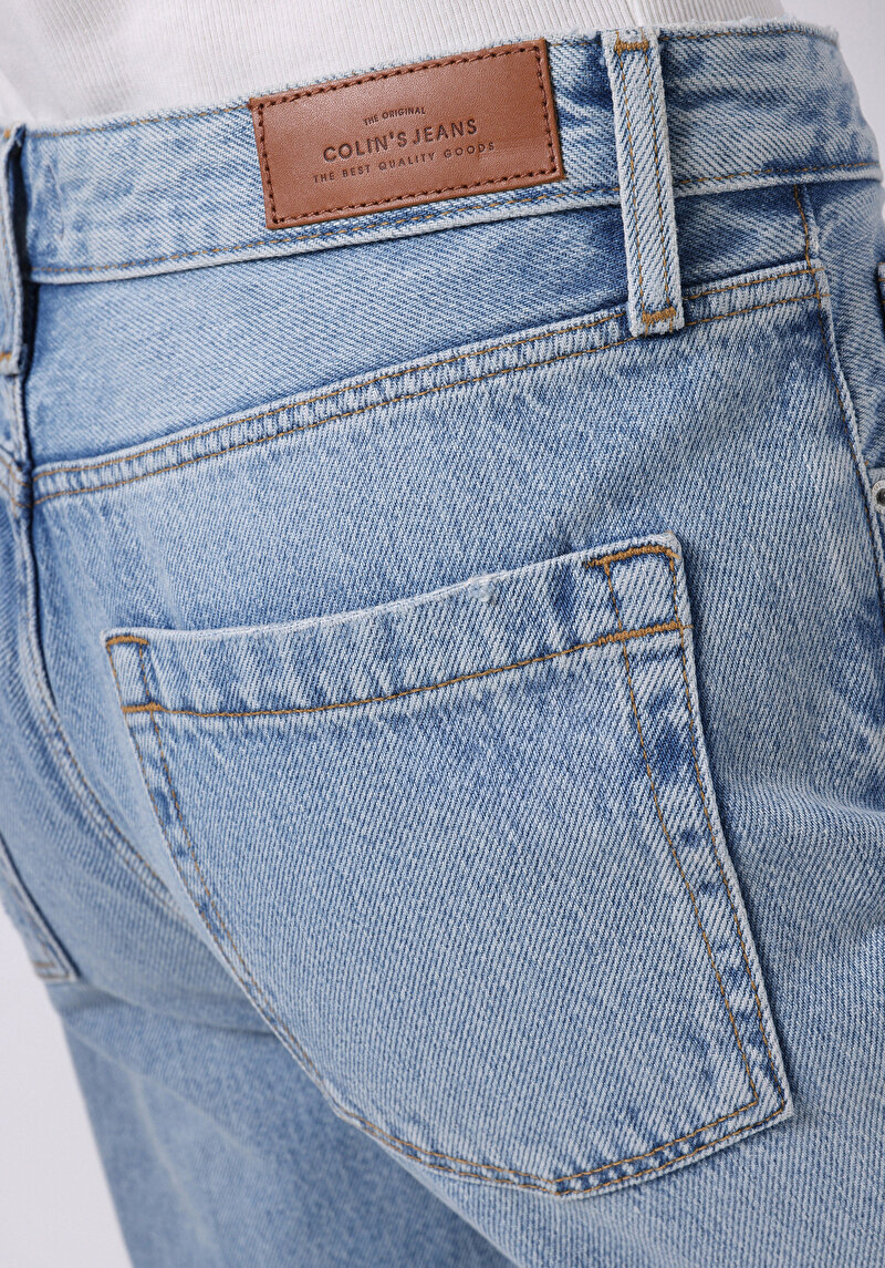 Afișați detalii pentru Pantaloni De Dama Albastru Boyfriend Fit 893 Julia Cl1074907