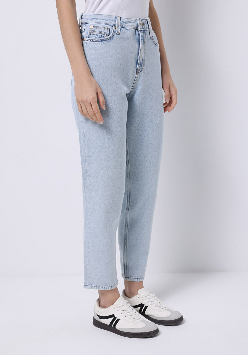 Afișați detalii pentru Pantaloni De Dama Albastru Mom Fit 896  Maria Cl1075184