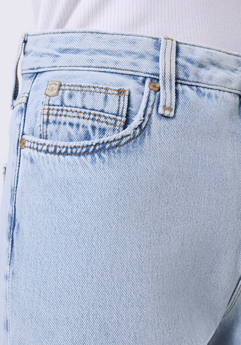 Afișați detalii pentru Pantaloni De Dama Albastru Mom Fit 896  Maria Cl1075184