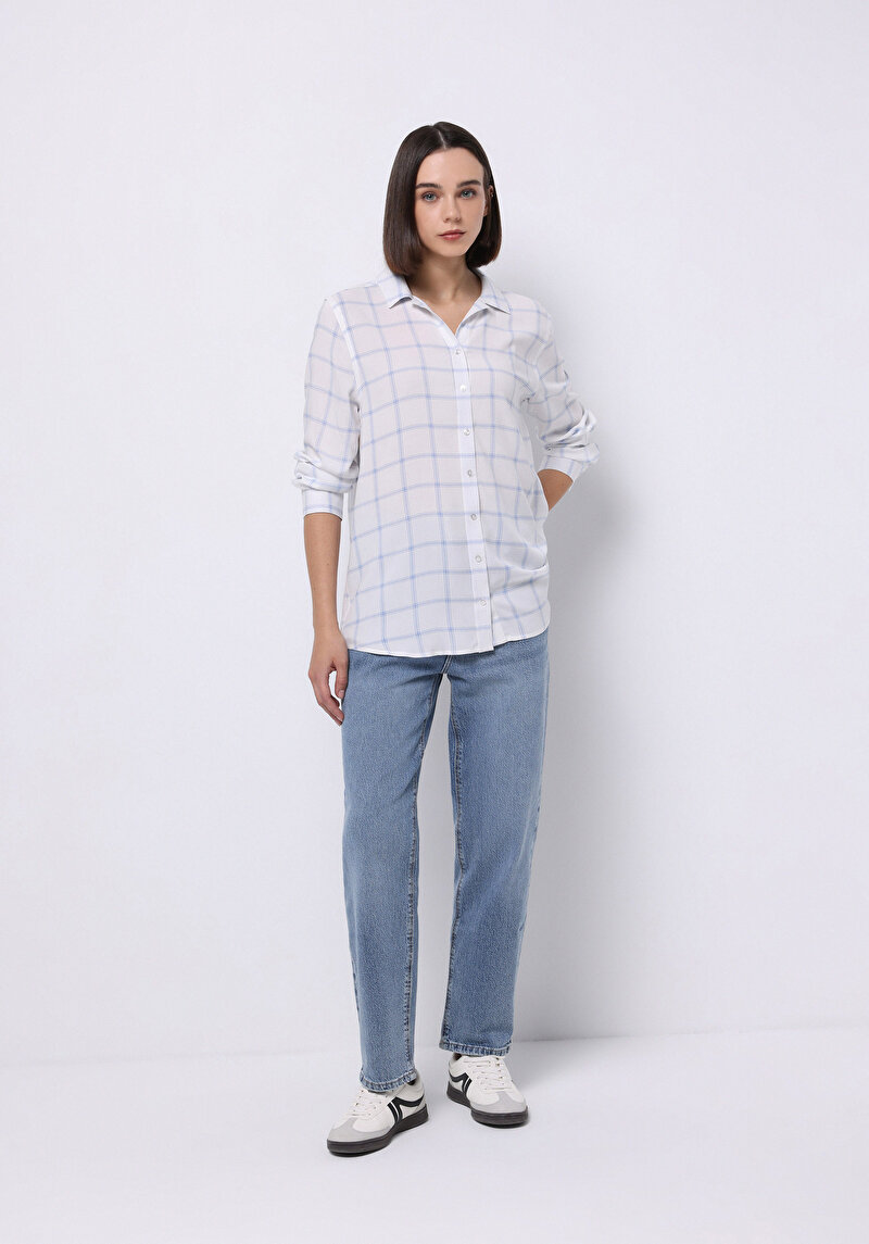 Imagine a Camasa Cu Maneca Lunga De Dama Albastru Regular Fit Cl1070306