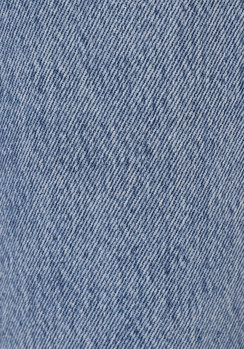 Afișați detalii pentru Drept Fit Talie Medie Picior Drept Blugi Indigo Pentru Femei