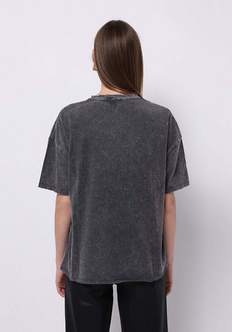 Imagine a Tricou Cu Maneca Scurta De Dama Antracit Regular Fit Cl1075471