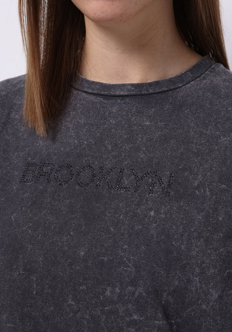 Afișați detalii pentru Tricou Cu Maneca Scurta De Dama Antracit Regular Fit  Cl1075471