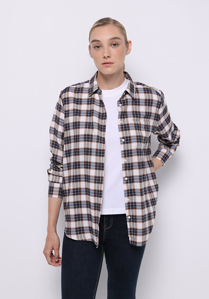 Imagine a Camasa Cu Maneca Lunga De Dama Bej Regular Fit  Cl1075567