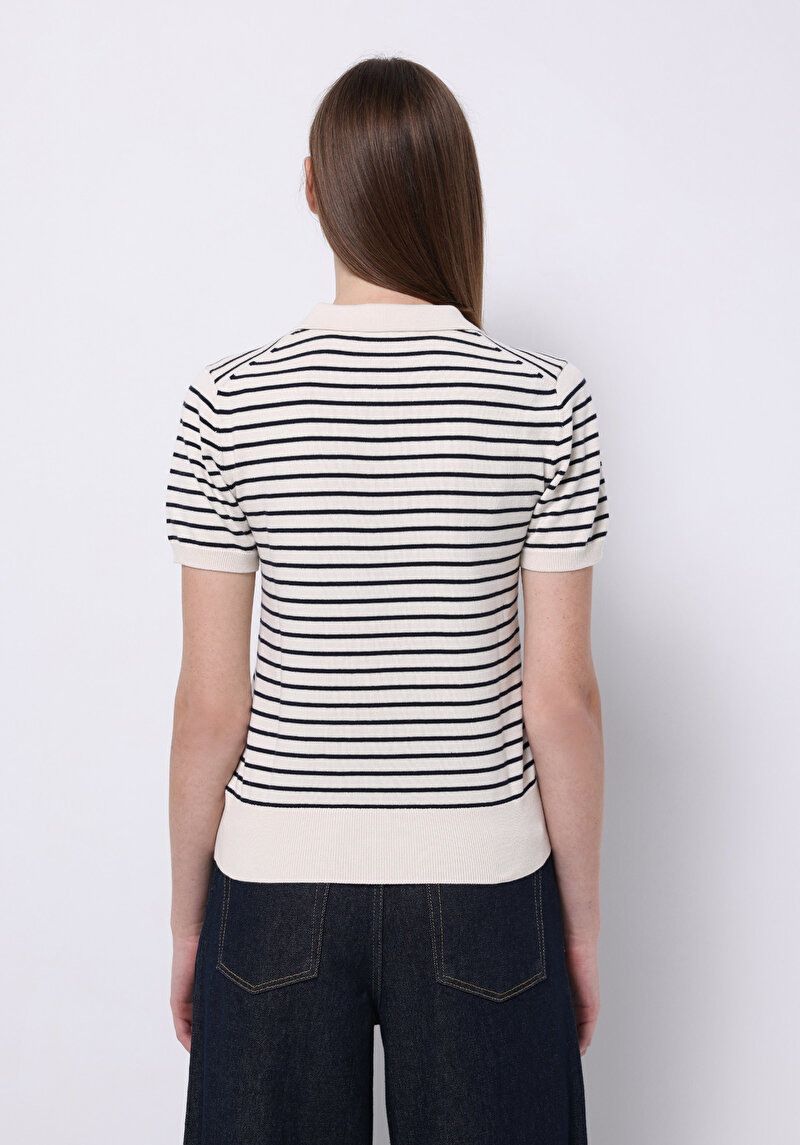 Afișați detalii pentru Pulover Cu Mâneci Scurte De Dama Ecru Regular Fit  Cl1075734