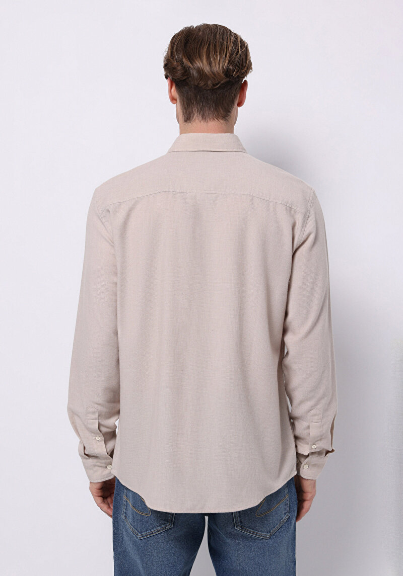 Afișați detalii pentru Camasa Cu Maneca Lunga De Barbati Bej Regular Fit  Cl1072334