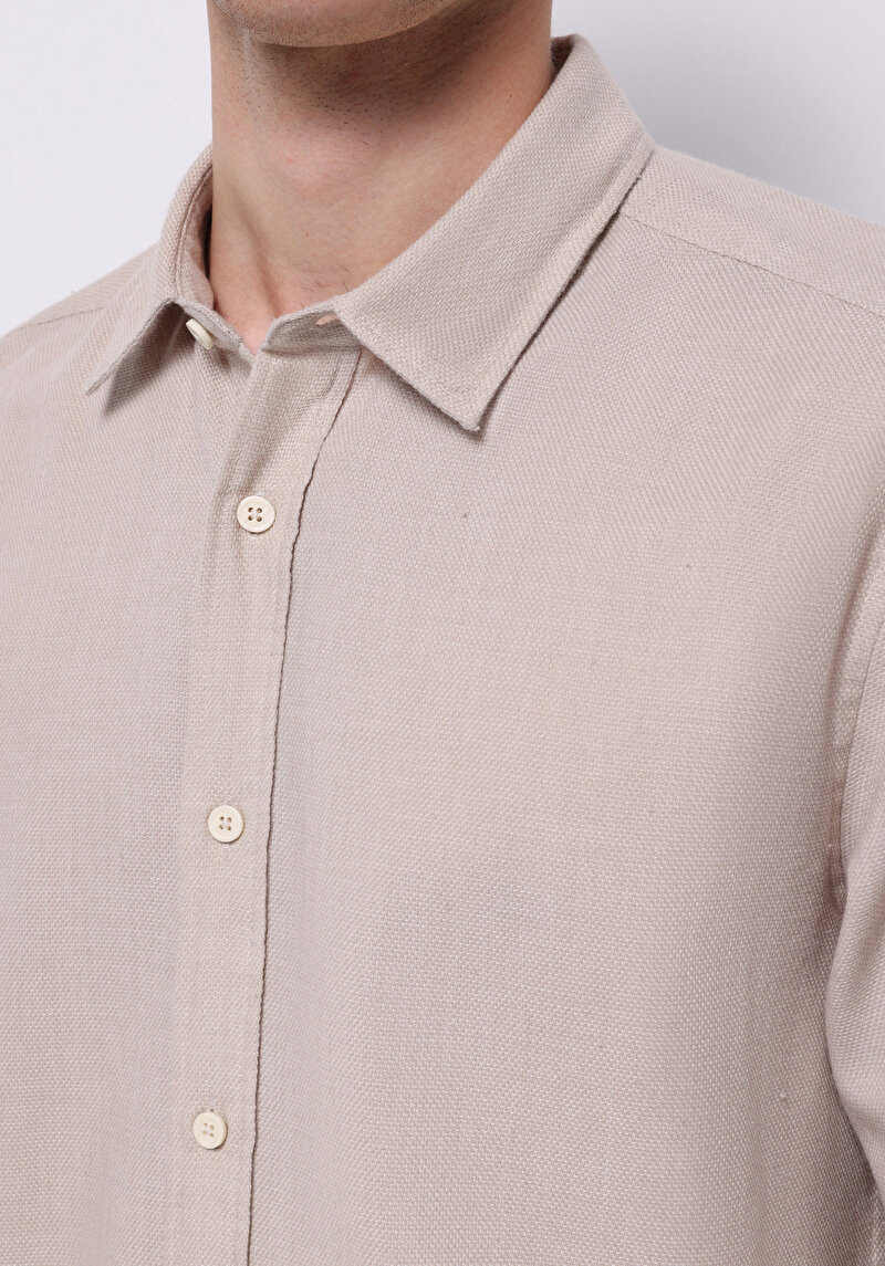 Afișați detalii pentru Camasa Cu Maneca Lunga De Barbati Bej Regular Fit  Cl1072334