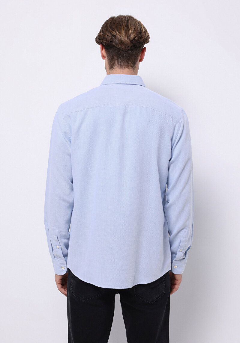 Afișați detalii pentru Camasa Cu Maneca Lunga De Barbati Albastru Regular Fit  Cl1072334