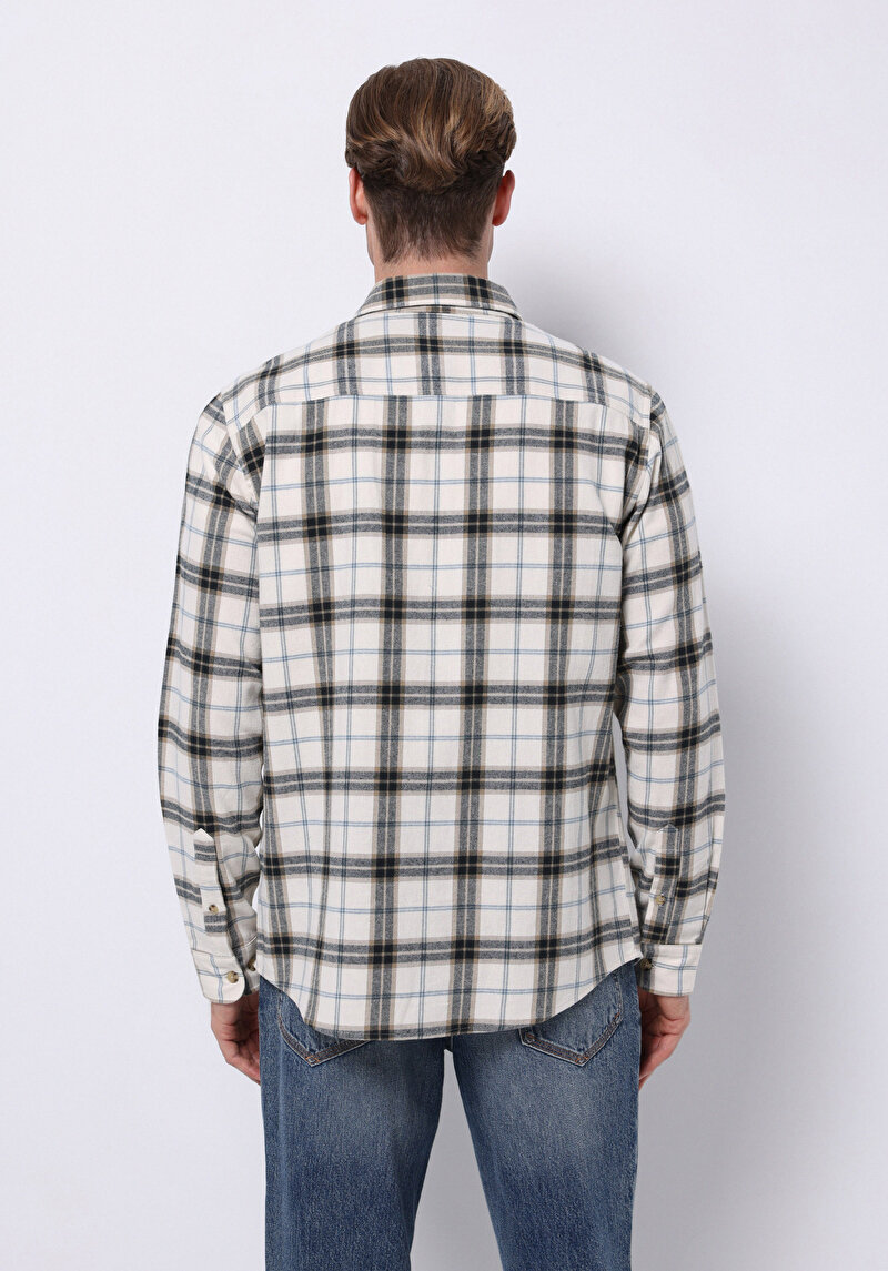 Imagine a Camasa Cu Maneca Lunga De Barbati Ecru Regular Fit Cl1075356