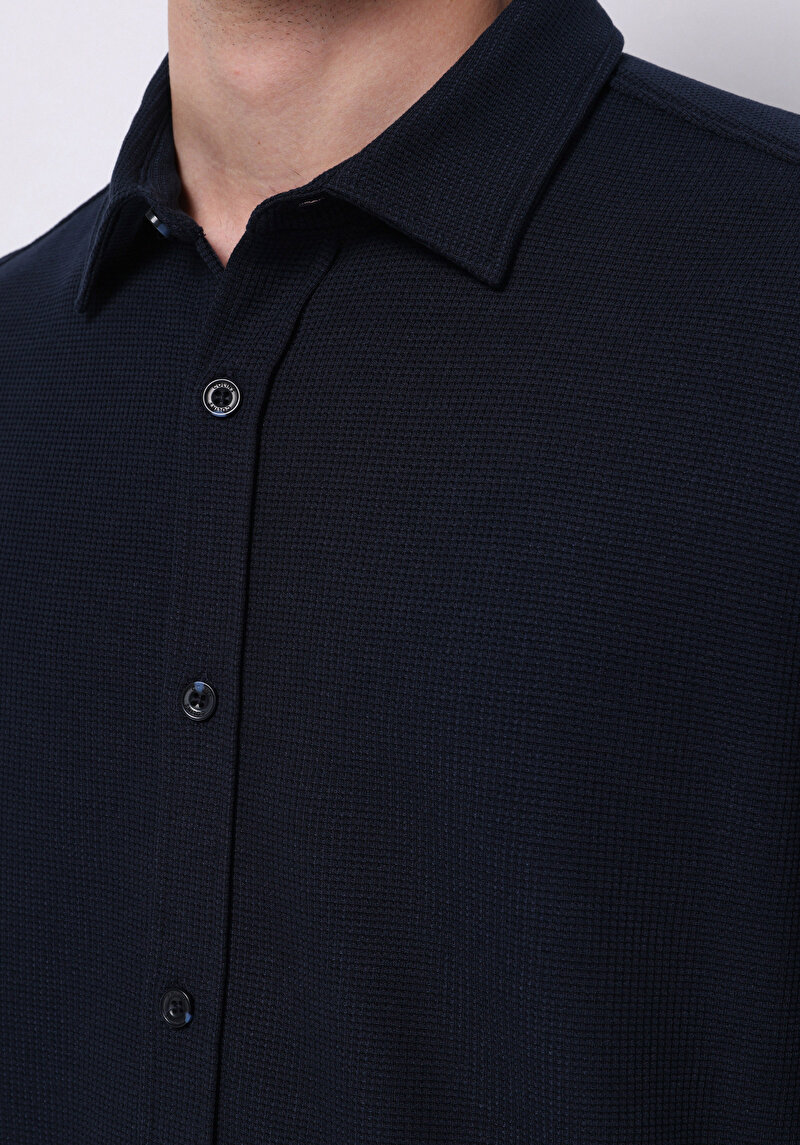 Afișați detalii pentru Camasa Cu Maneca Lunga De Barbati Albastru Marin Regular Fit  Cl1075365