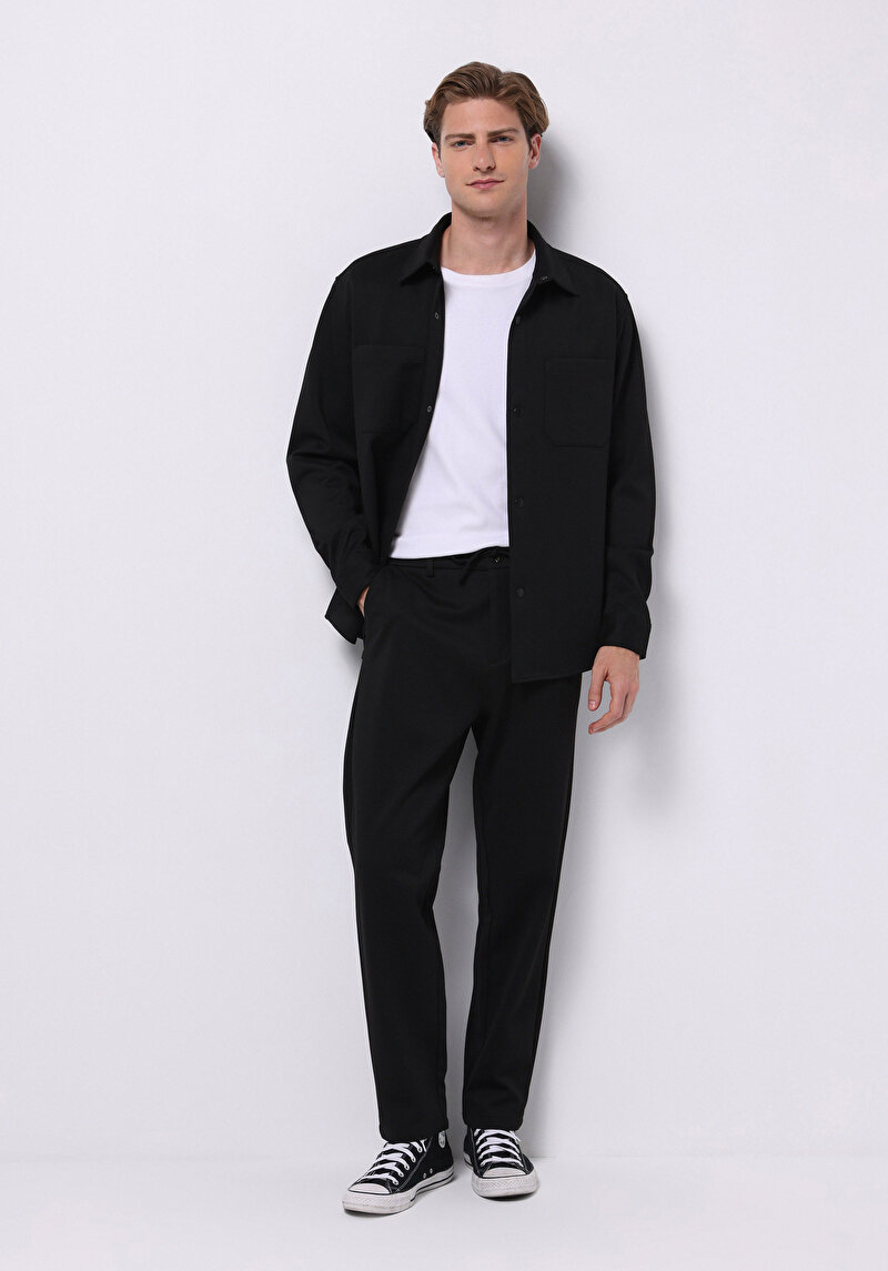 Afișați detalii pentru Pantaloni De Barbati Negru Regular Fit  Cl1075648