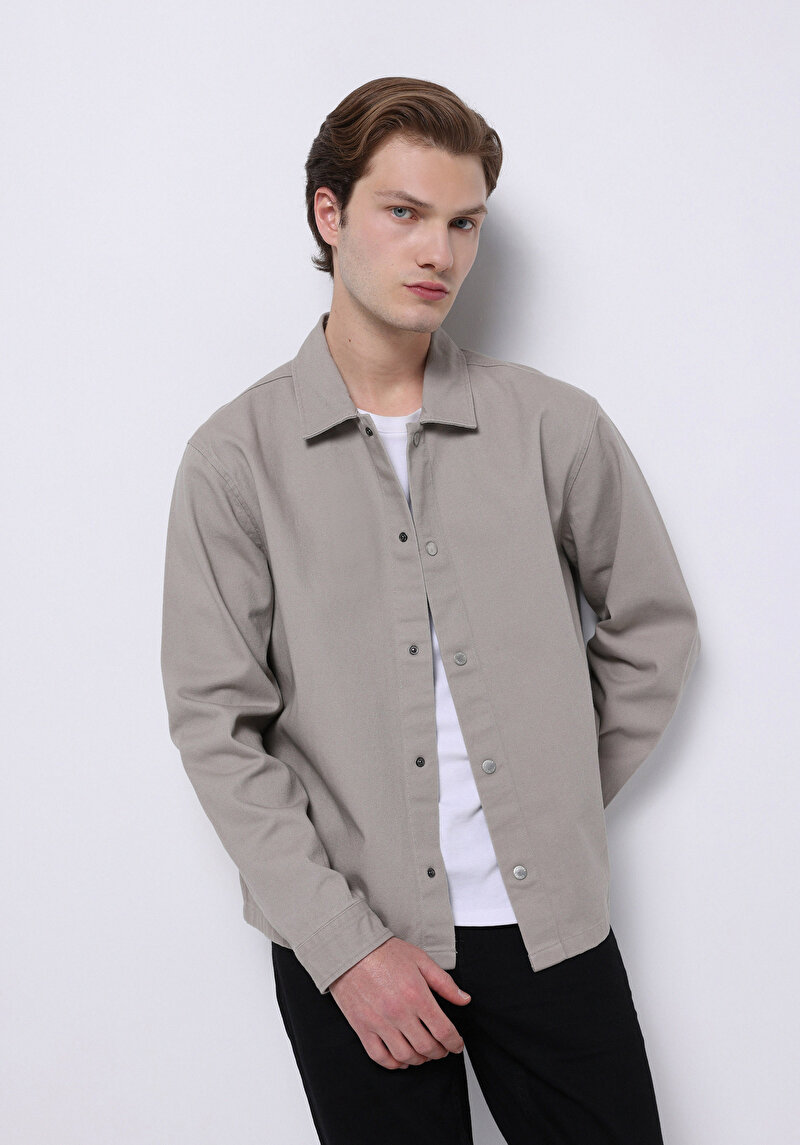 Imagine a Jachetă De Barbati Bej Crop Fit Cl1075308