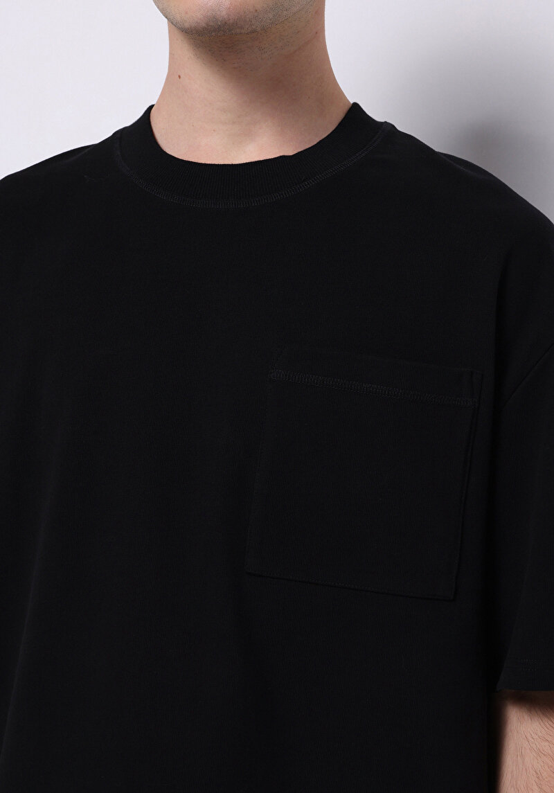 Afișați detalii pentru Tricou Cu Maneca Scurta De Barbati Negru Oversize Fit  Cl1075370