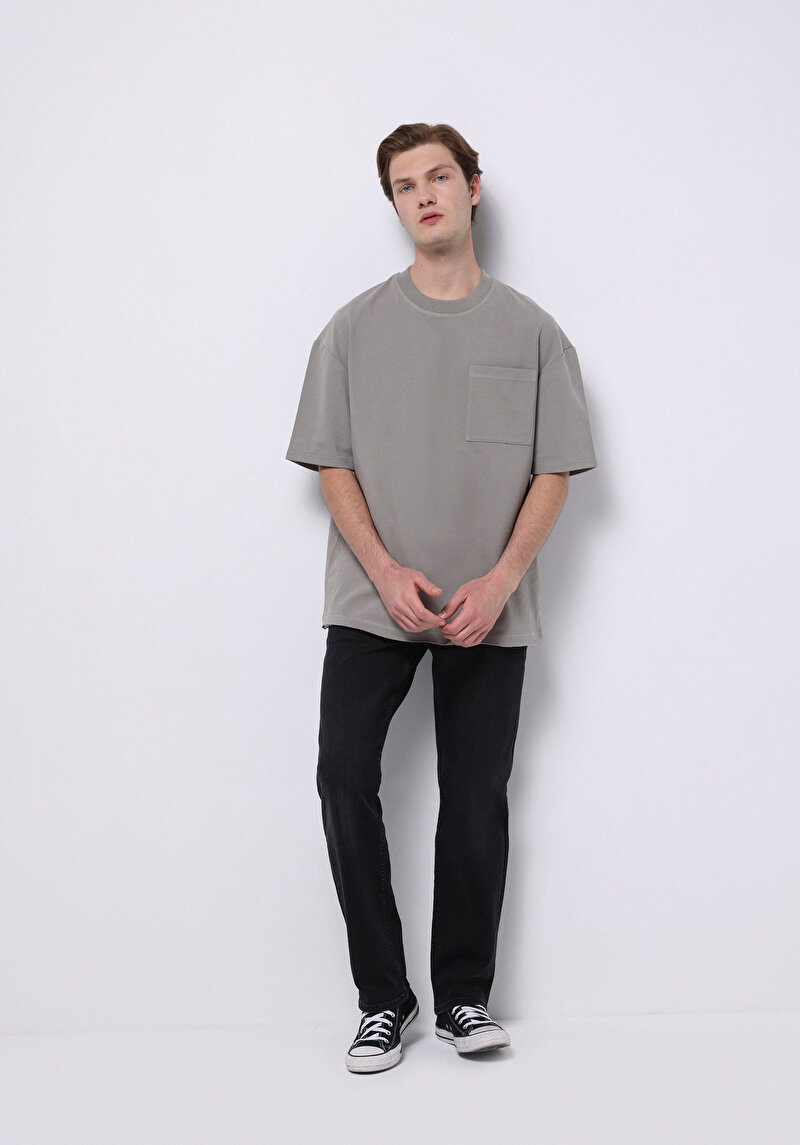 Afișați detalii pentru Tricou Cu Maneca Scurta De Barbati Verde Oversize Fit  Cl1075370