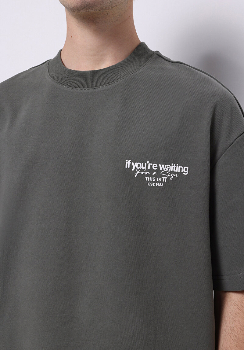 Afișați detalii pentru Tricou Cu Maneca Scurta De Barbati Verde Oversize Fit  Cl1075385