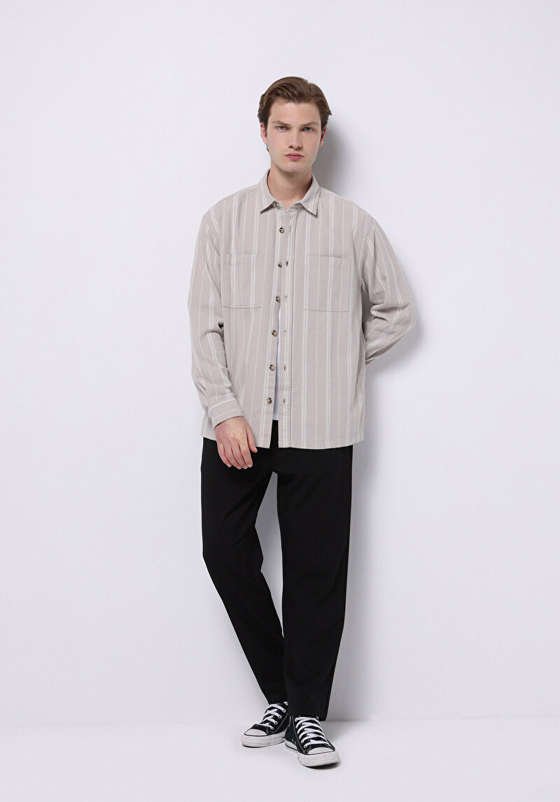 Imagine a Pantaloni De Barbati Negru Regular Fit  Cl1075740