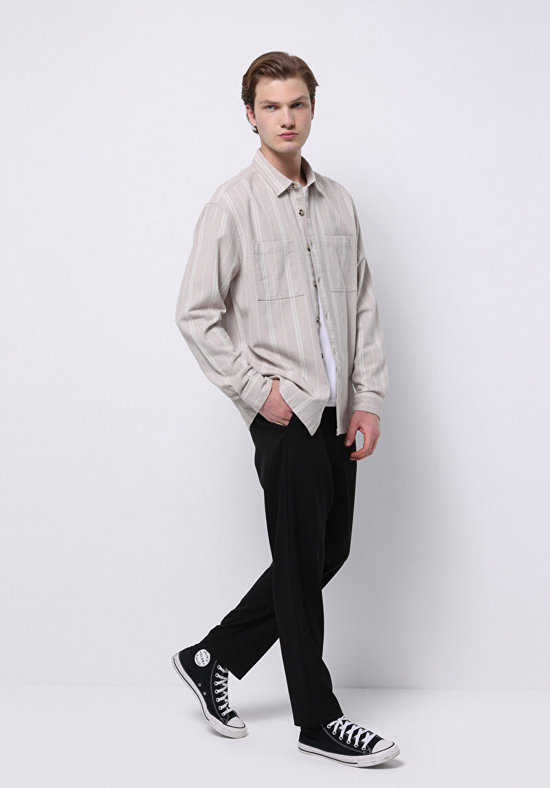 Imagine a Pantaloni De Barbati Negru Regular Fit Cl1075740