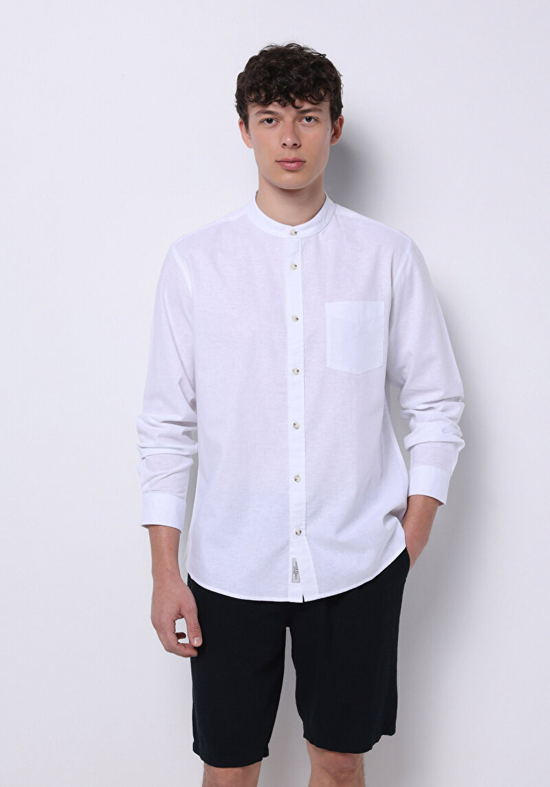 Imagine a Camasa Cu Maneca Lunga De Barbati Alb Regular Fit  Cl1070508