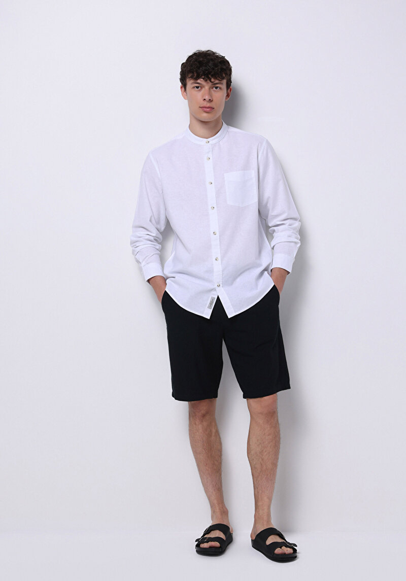 Imagine a Camasa Cu Maneca Lunga De Barbati Alb Regular Fit Cl1070508