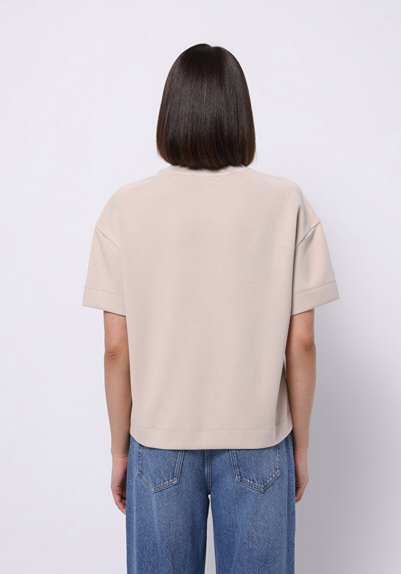 Afișați detalii pentru Tricou Cu Maneca Scurta De Dama Bej Regular Fit  Cl1075523