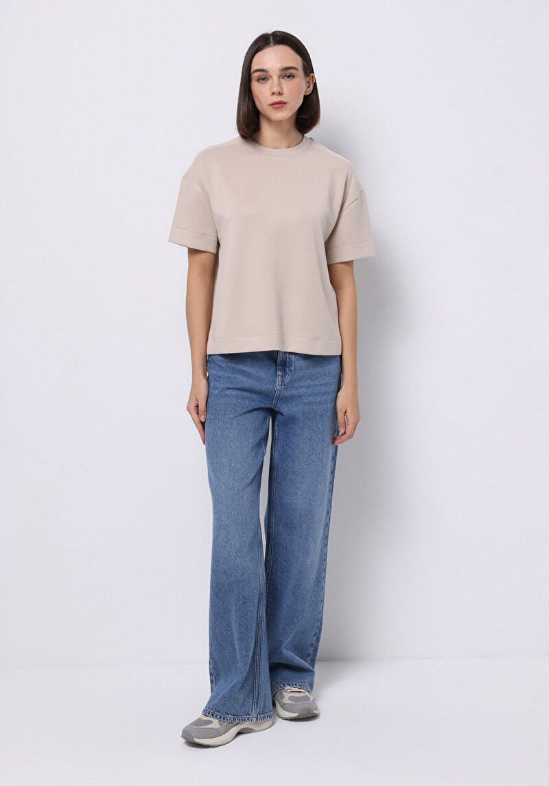 Imagine a Tricou Cu Maneca Scurta De Dama Bej Regular Fit Cl1075523