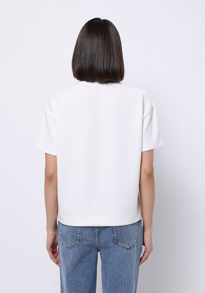 Imagine a Tricou Cu Maneca Scurta De Dama Alb Regular Fit Cl1075523