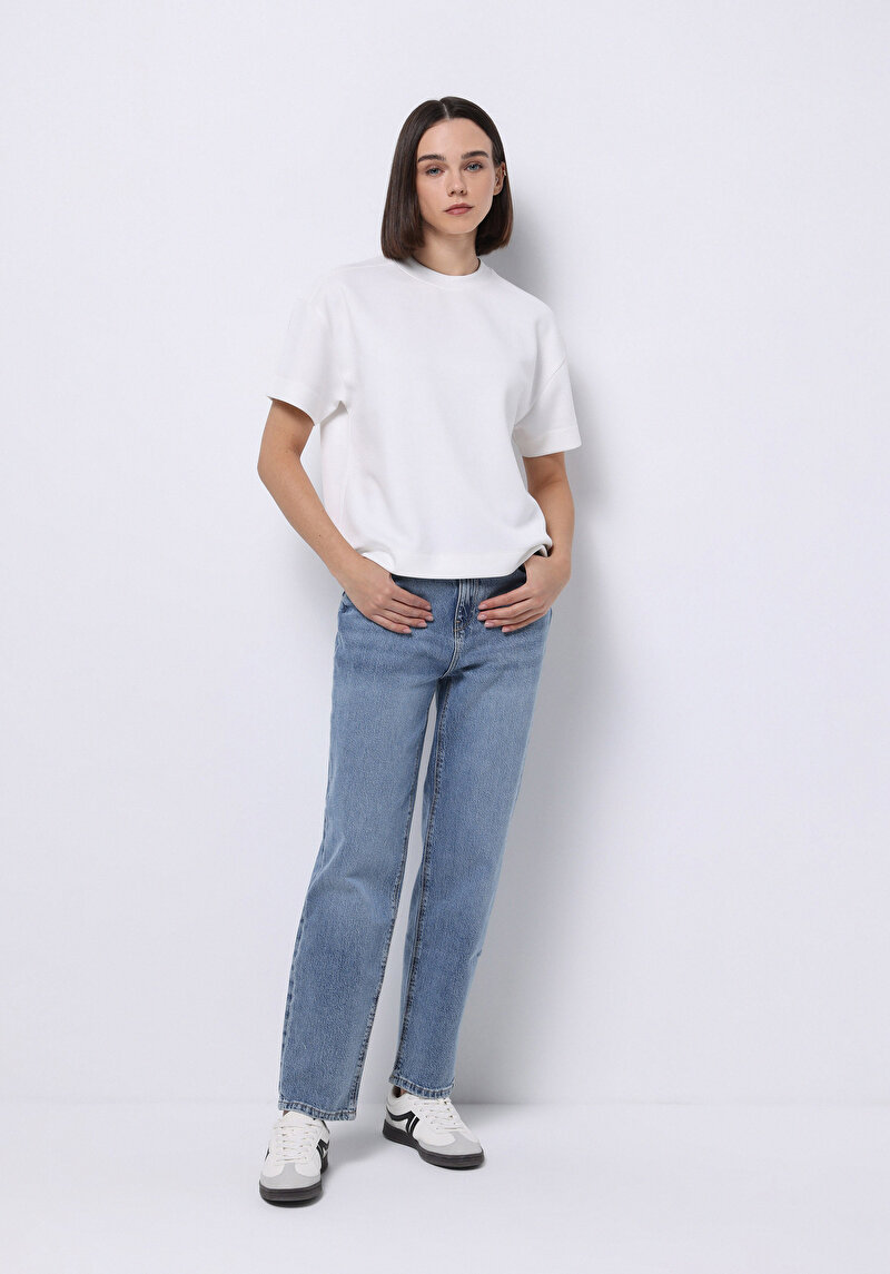 Afișați detalii pentru Tricou Cu Maneca Scurta De Dama Alb Regular Fit  Cl1075523