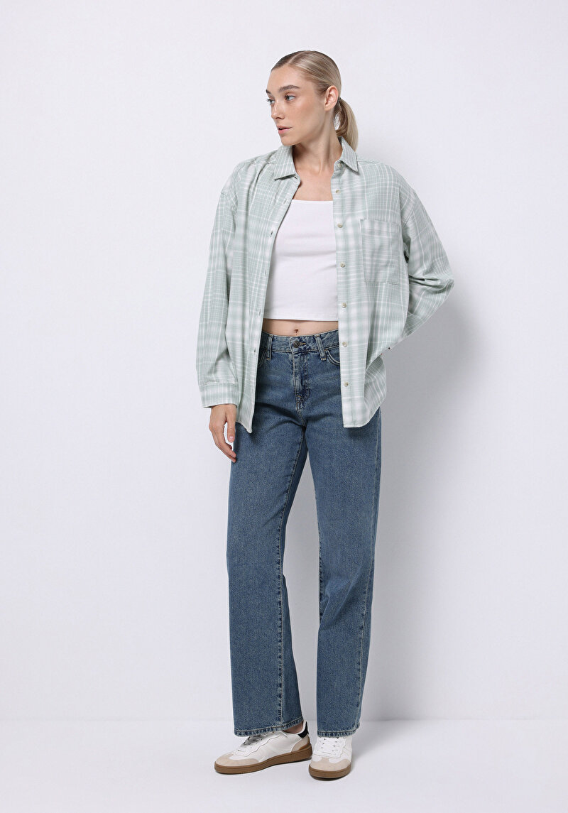 Imagine a Camasa Cu Maneca Lunga De Dama Verde Relax Fit Cl1075582