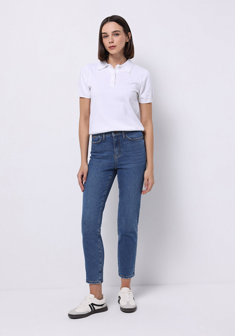 Imagine a Pantaloni De Dama Albastru Slim Fit 703 Carla Cl1075957