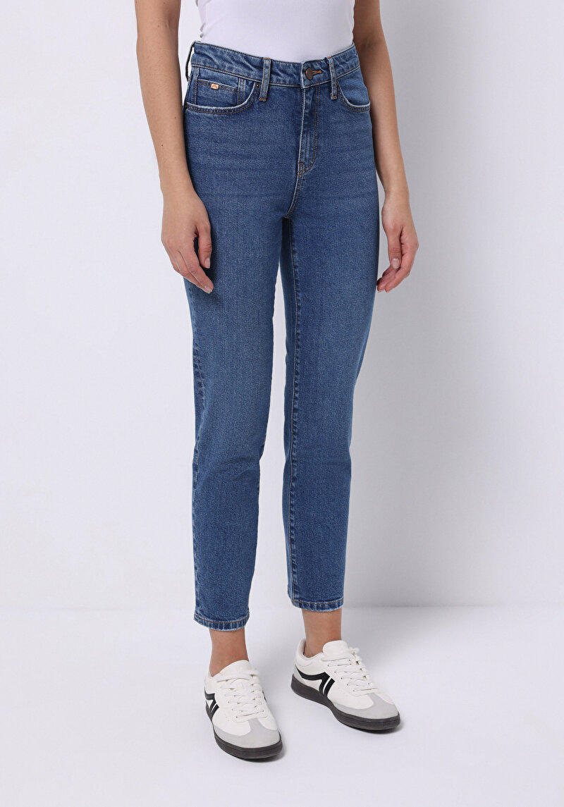 Afișați detalii pentru Pantaloni De Dama Albastru Slim Fit 703 Carla Cl1075957