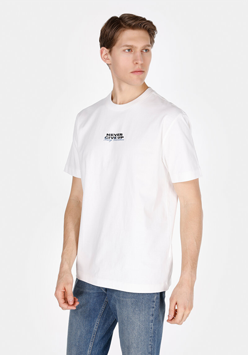 Imagine a Tricou Cu Maneca Scurta De Barbati Alb Comfort Fit  Cl1073319