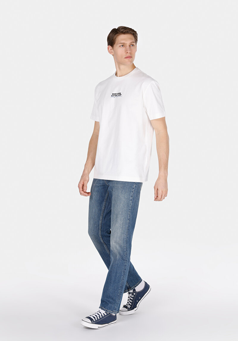 Imagine a Tricou Cu Maneca Scurta De Barbati Alb Comfort Fit Cl1073319