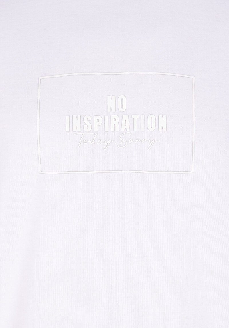 Imagine a Regular Fit Round Neck Drept Bărbați Alb Mânecă Scurtă Tricou