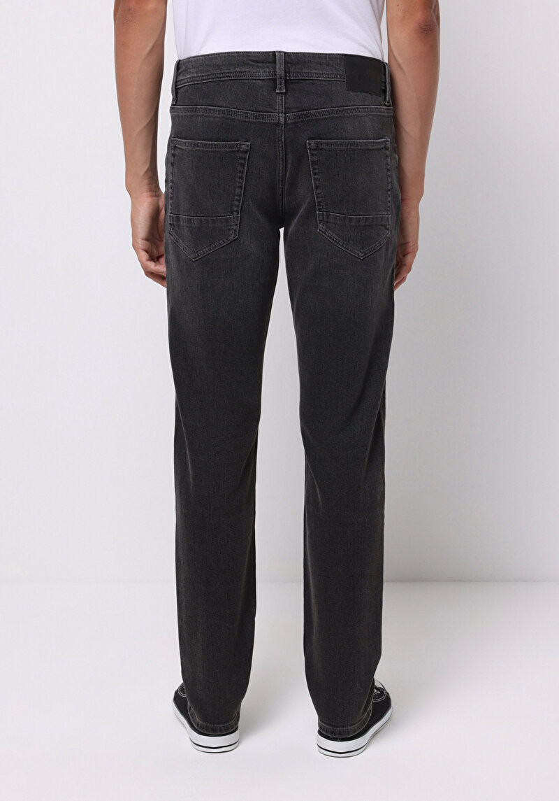 Afișați detalii pentru Blugi Negri Pentru Bărbați Cu Talie Dreaptă Cu Talie Dreaptă