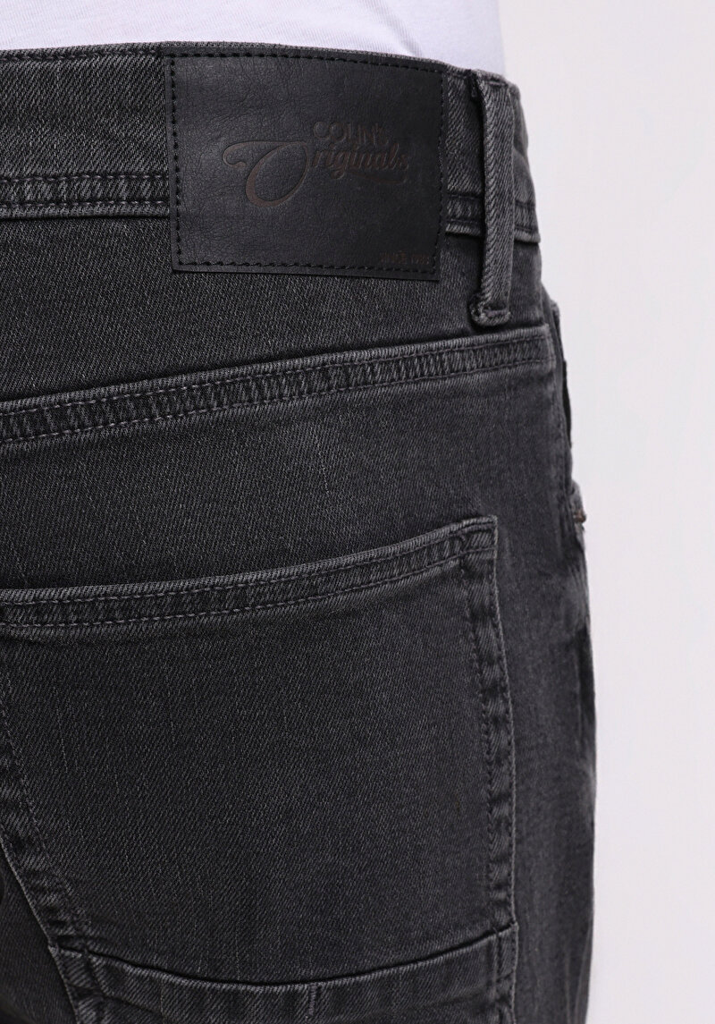 Afișați detalii pentru Blugi Negri Pentru Bărbați Cu Talie Dreaptă Cu Talie Dreaptă