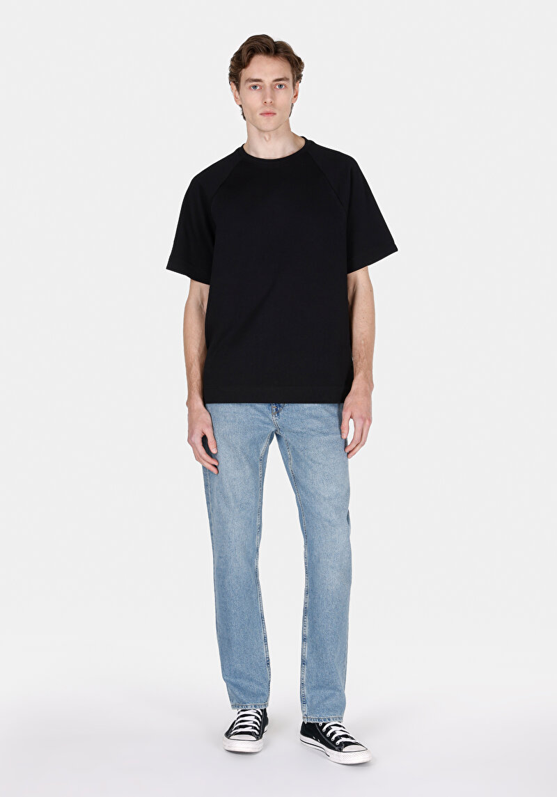 Imagine a Regular Fit Talie Medie Picior Drept Blugi Din Denim Pentru Bărbați