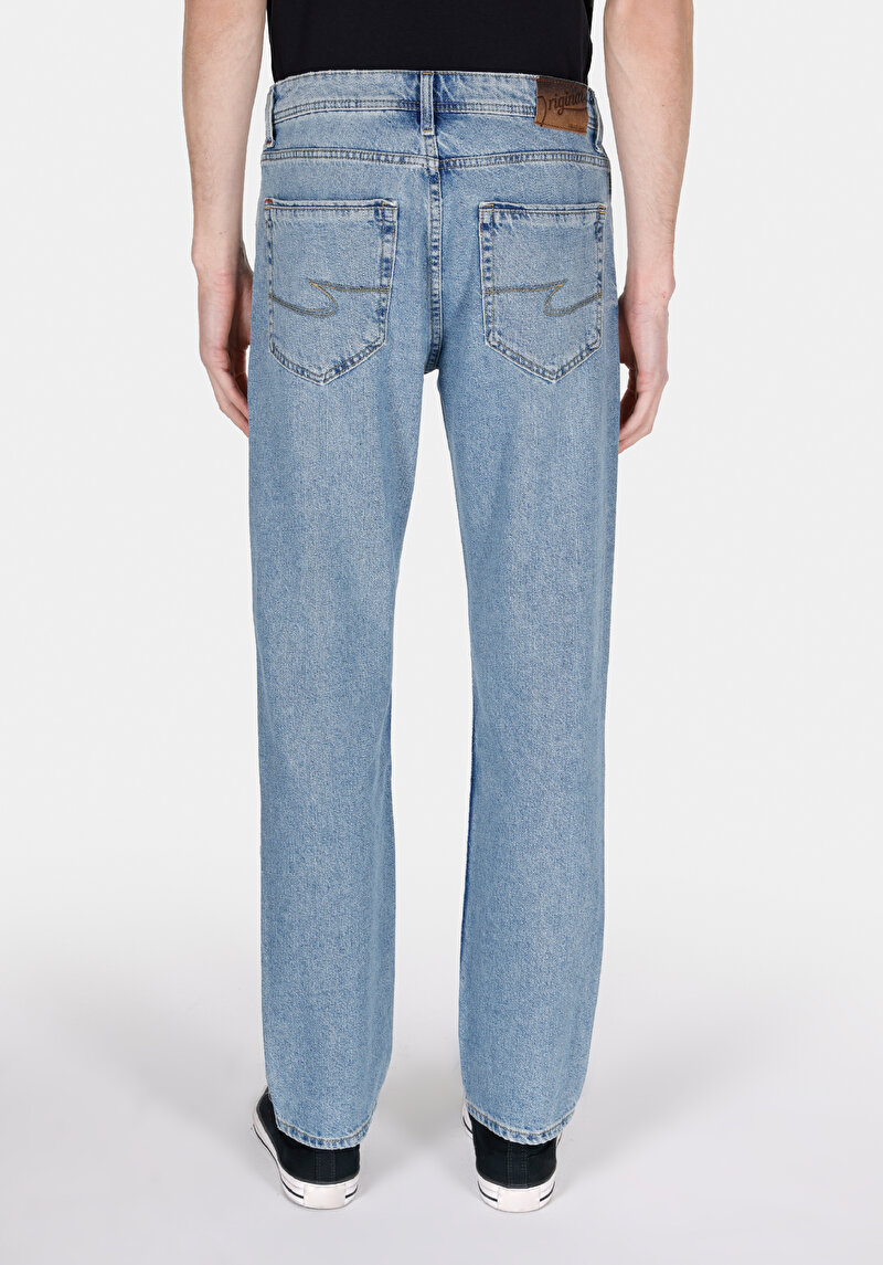 Afișați detalii pentru Regular Fit Talie Medie Picior Drept Blugi Din Denim Pentru Bărbați