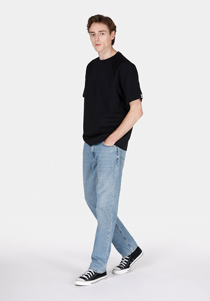 Imagine a Regular Fit Talie Medie Picior Drept Blugi Din Denim Pentru Bărbați