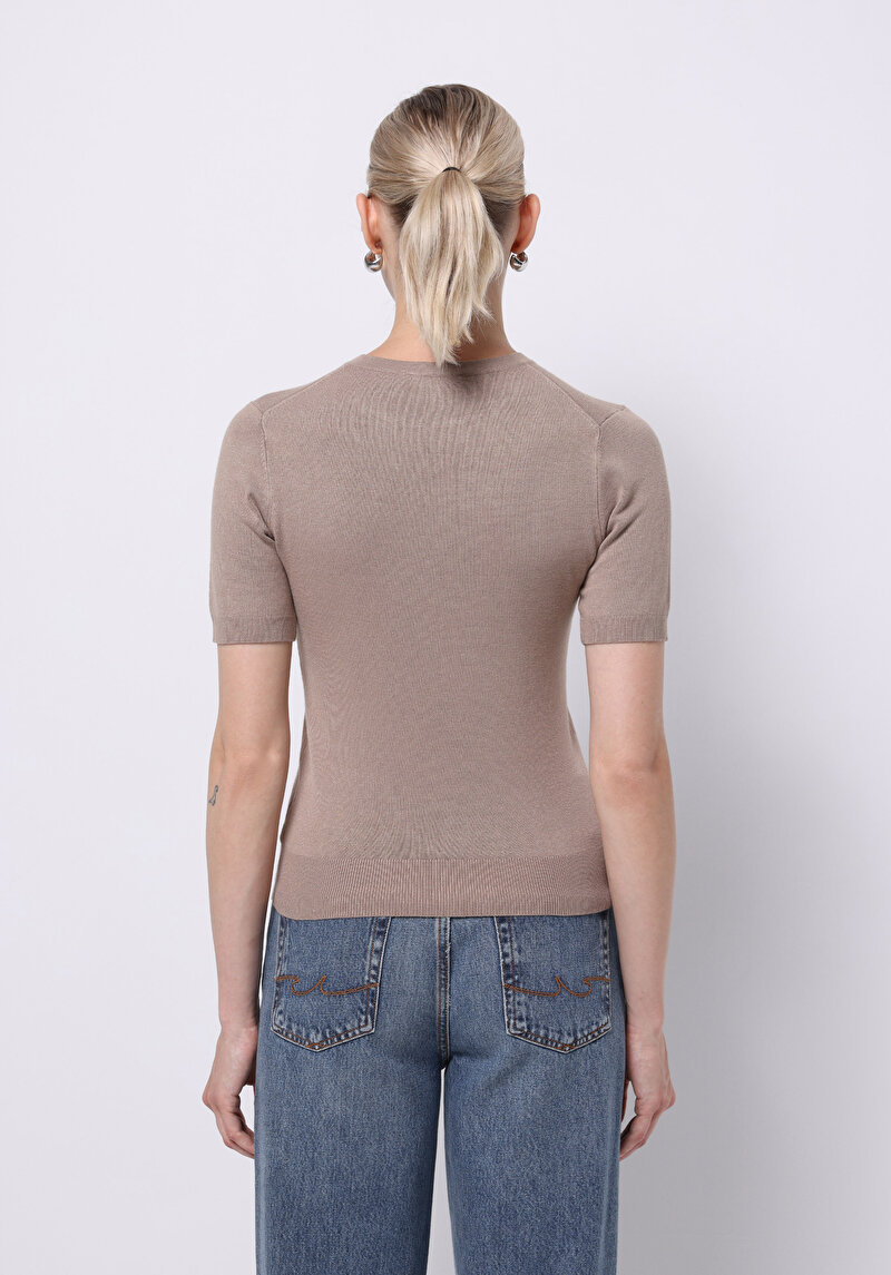 Afișați detalii pentru Pulover Cu Mâneci Scurte De Dama Maro Slim Fit  Cl1075531