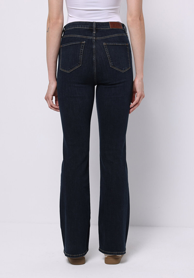 Imagine a Pantaloni De Dama Albastru Regular Fit 791 Monica Cl1075961