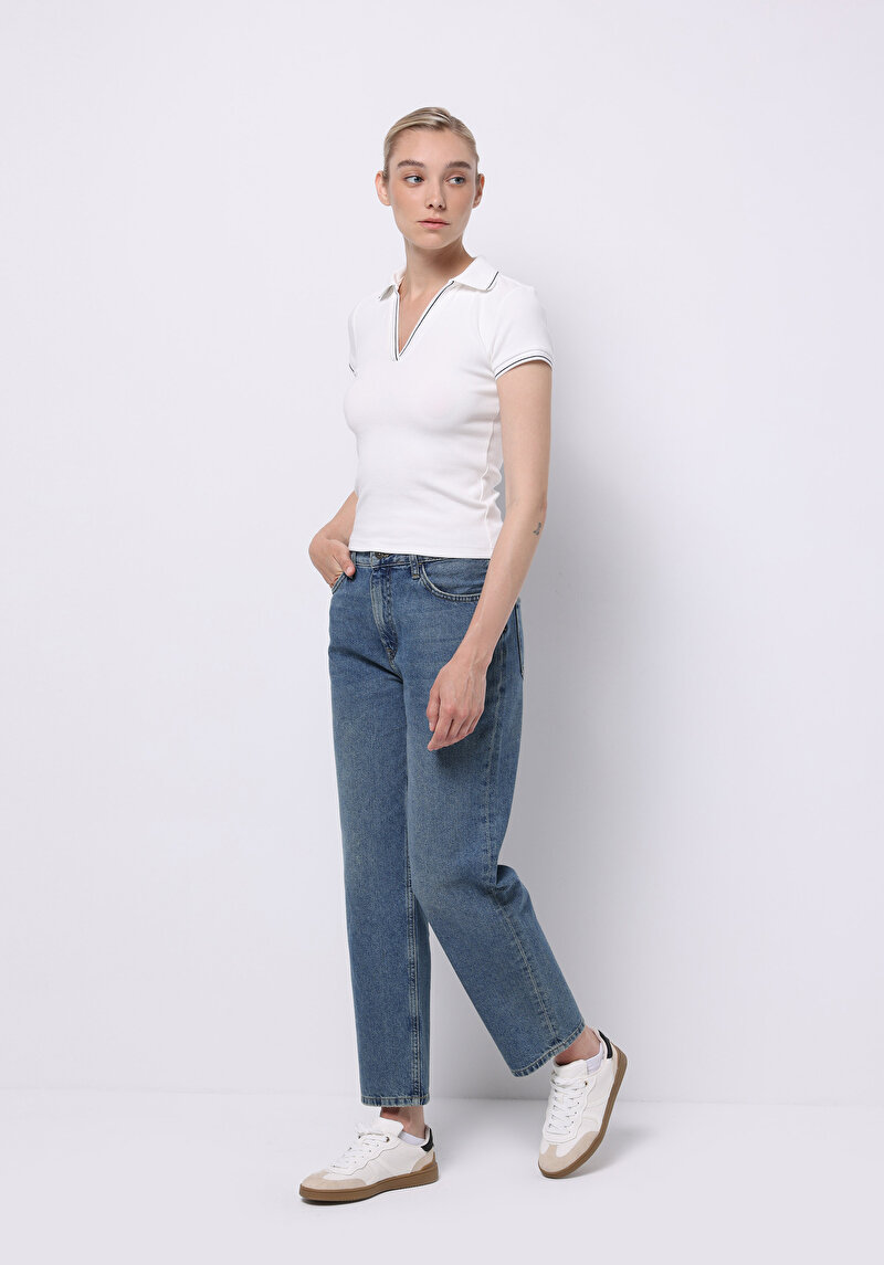 Afișați detalii pentru Pantaloni De Dama Albastru Straight Fit 884 Lauren Cl1075969
