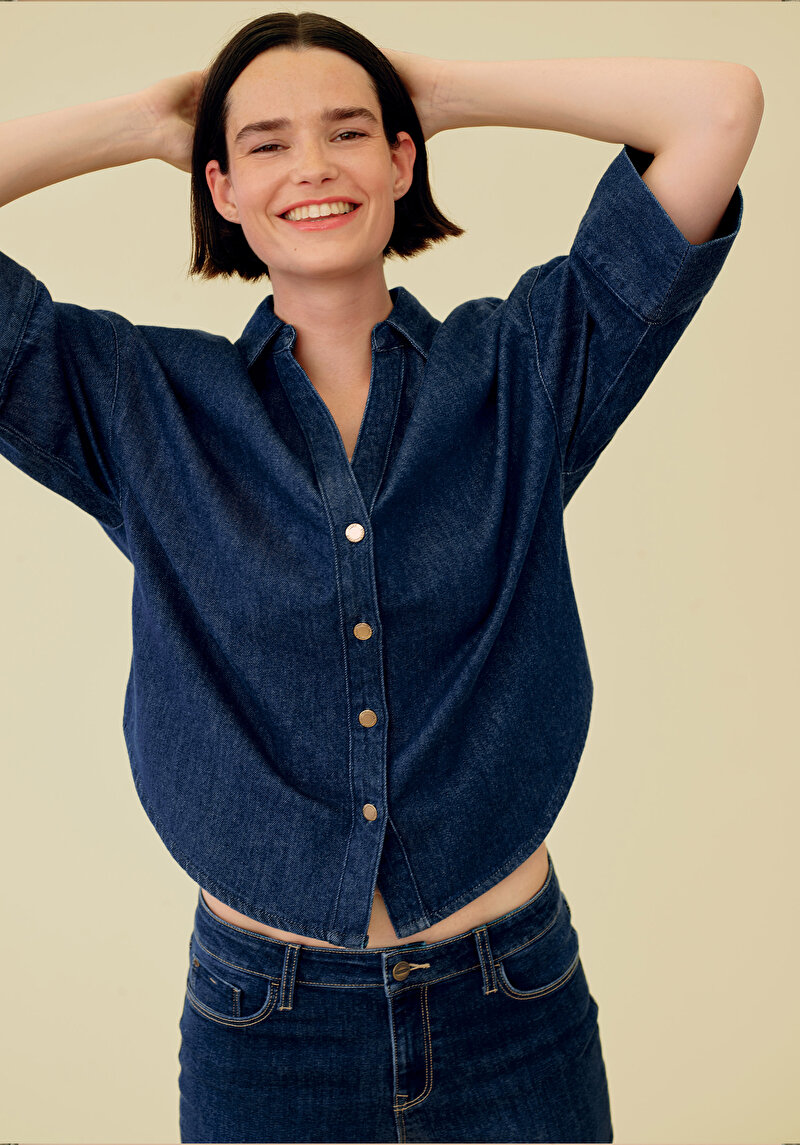 Imagine a Camasa Cu Maneca Lunga De Dama Negru Oversize Fit  Cl1076036