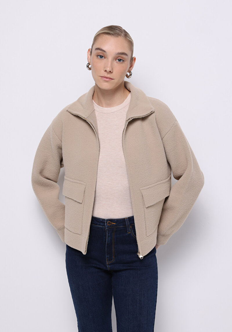 Imagine a Jacheta De Dama Bej Regular Fit  Cl1076073