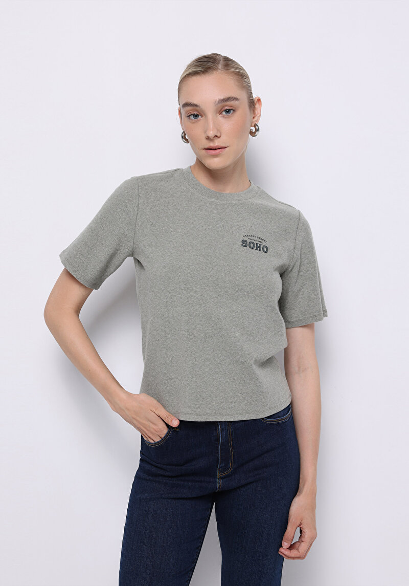 Imagine a Tricou Cu Maneca Scurta De Dama Verde Regular Fit Cl1076361