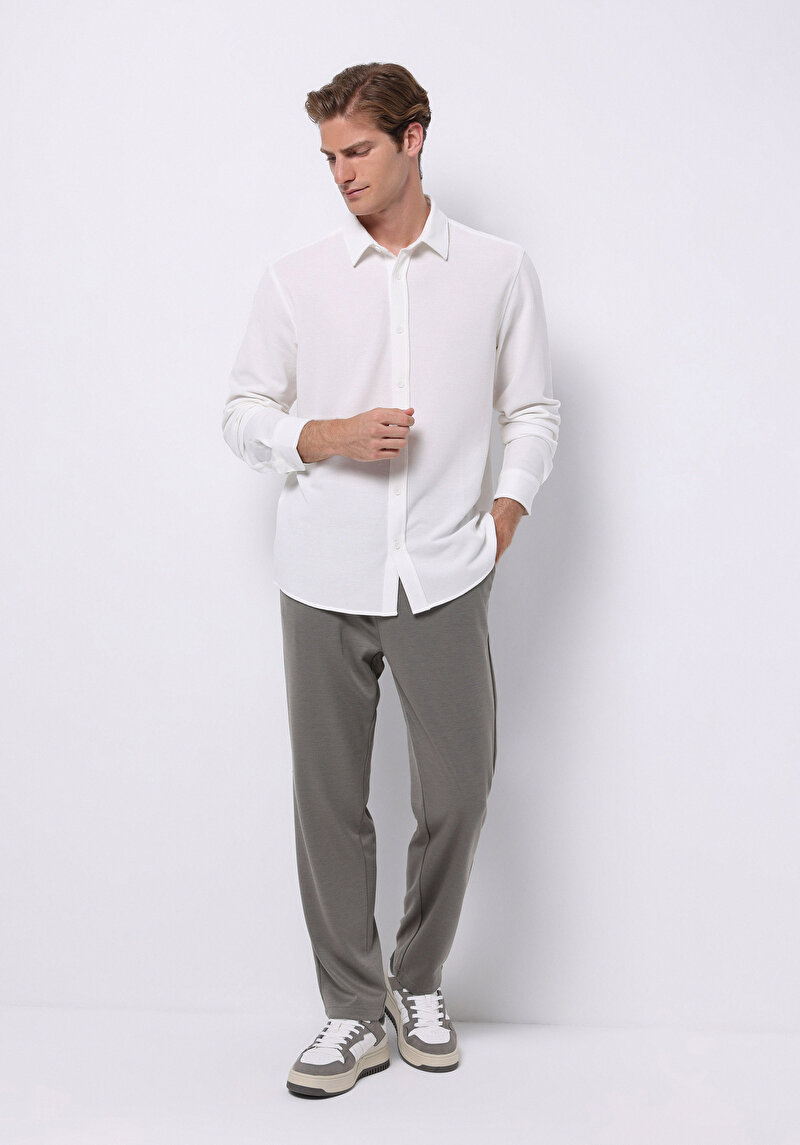 Imagine a Camasa Cu Maneca Lunga De Barbati Alb Regular Fit Cl1075365