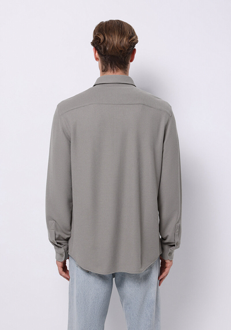 Imagine a Camasa Cu Maneca Lunga De Barbati Verde Regular Fit Cl1075365