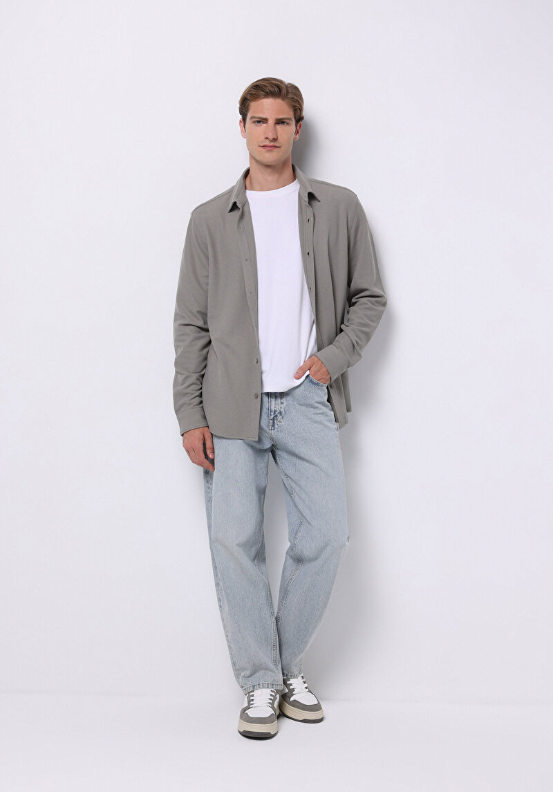 Afișați detalii pentru Camasa Cu Maneca Lunga De Barbati Verde Regular Fit  Cl1075365