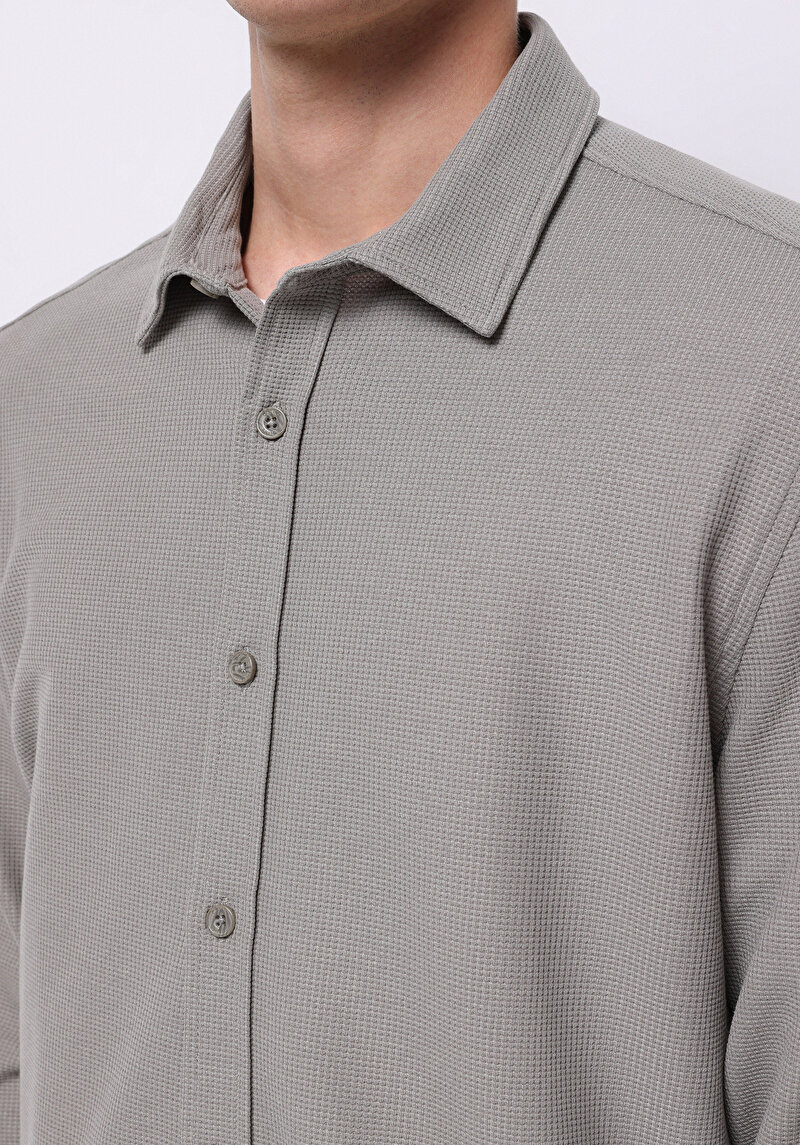 Afișați detalii pentru Camasa Cu Maneca Lunga De Barbati Verde Regular Fit  Cl1075365